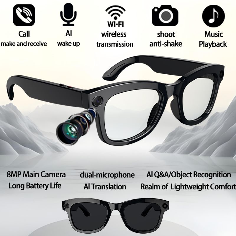 Original Meta Ai Smart Wireless Bluetooth Glasses with (Speaker & Camera )allow to open parcel check before payment